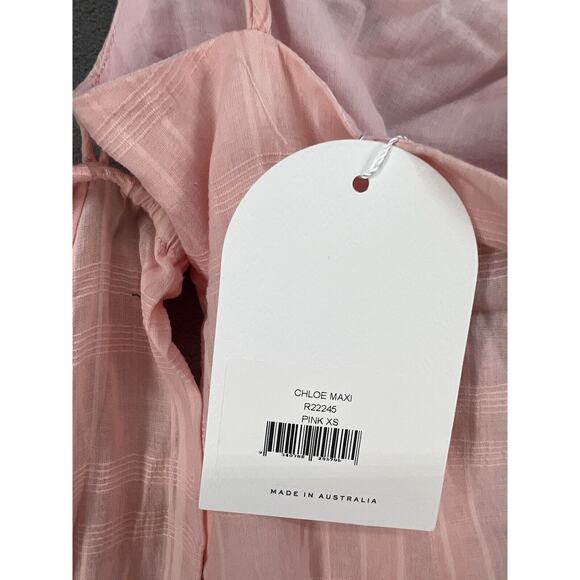 Rumer Chloe Maxi Dress Size X- Small Pink Ruched Front - Picture 12 of 15